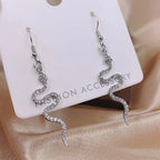 Aretes para Mujer Reptil Serpiente plata