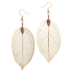 Aretes Hoja Bohemia beige