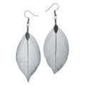 Aretes Hoja Bohemia de hematita con baño de oro