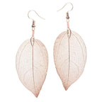Aretes Hoja Bohemia de oro rosa