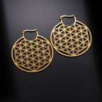 Aretes Flor de la Vida Mandala Dawapara para Mujer oro