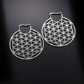 Aretes Flor de la Vida Mandala Dawapara para Mujer plata
