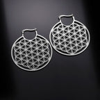 Aretes Flor de la Vida Mandala Dawapara para Mujer plata