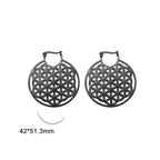 Aretes Flor de la Vida Mandala Dawapara para Mujer negro