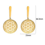 Aretes Colgantes Flor de la Vida en oro