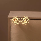 Aretes de Copo de Nieve para Mujer en Oro