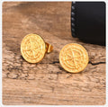 Aretes para Hombre Brújula Rosa de los Vientos oro