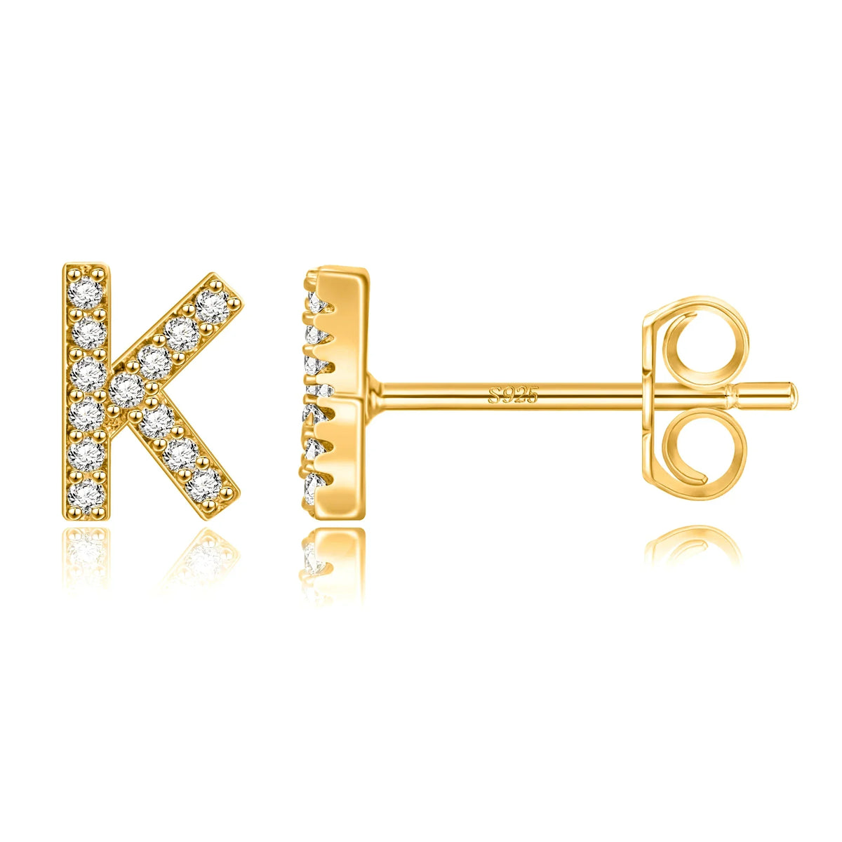 Aretes con inicial en oro k