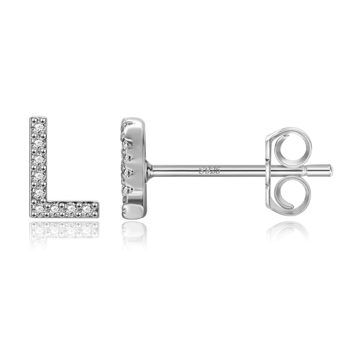 Aretes con inicial en plata l