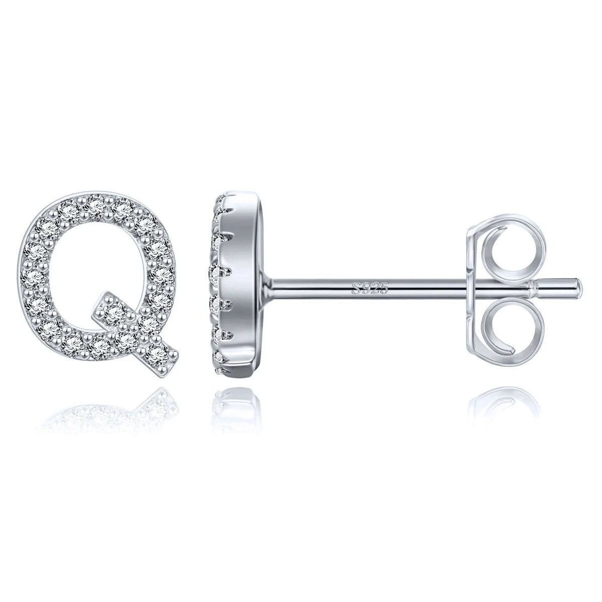 Aretes con inicial en plata q