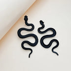 Aretes Largos Serpiente negro