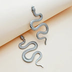 Aretes Largos Serpiente plata