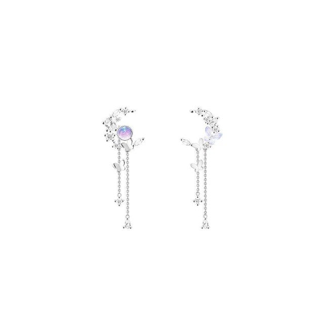 Aretes Luna y Mariposas