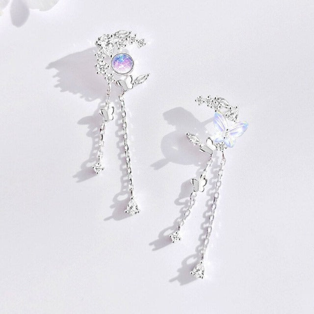 Aretes Luna y Mariposas