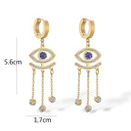 Pendientes Largos Ojo Turco Azul