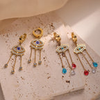 Pendientes Largos Ojo Turco Azul