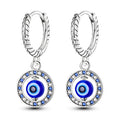 Aretes Ojo Turco Azul Redondos y con Perlas