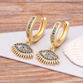 Aretes Ojo Malo Azul con Circonia Estilo Bohemio