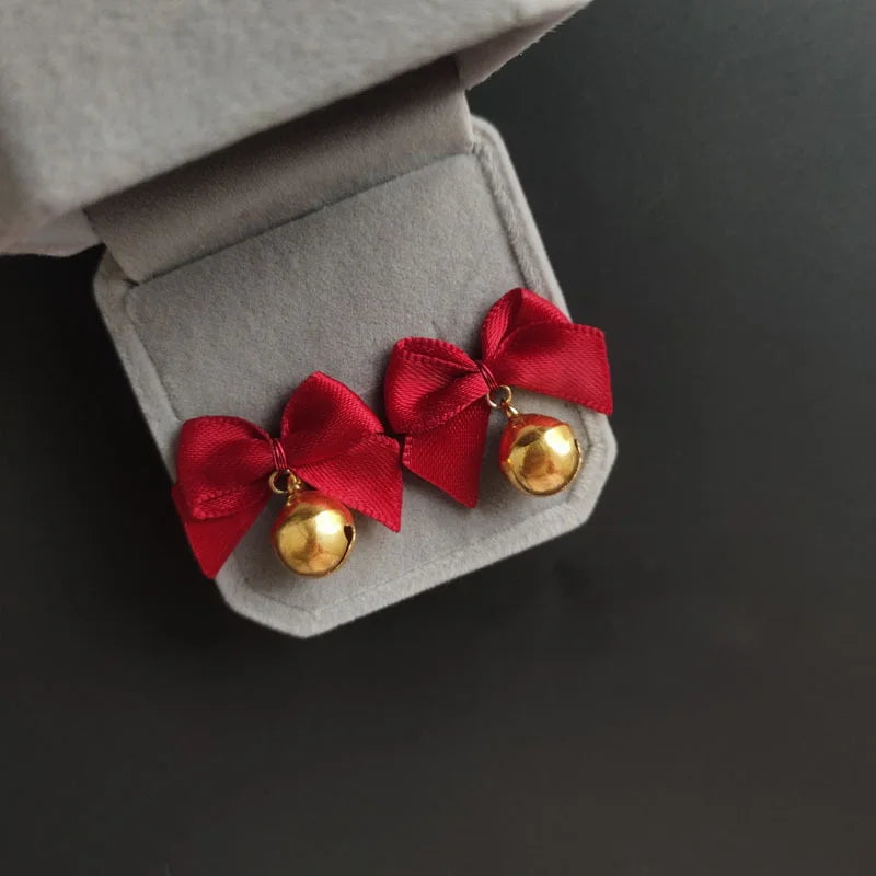 Aretes de Lazo Campana de Navidad