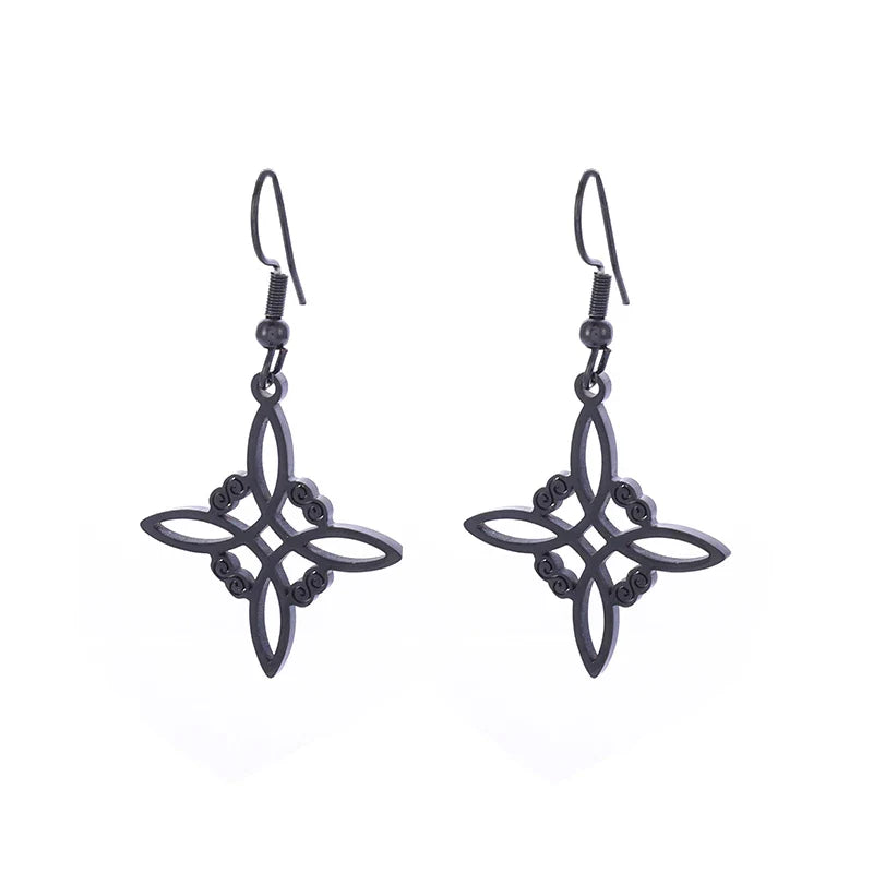 Pendientes Colgantes de Protección Nudo de Bruja Wicca Mujer