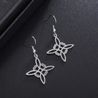 Pendientes Colgantes Nudo de Bruja Protección Mujer Wicca plata