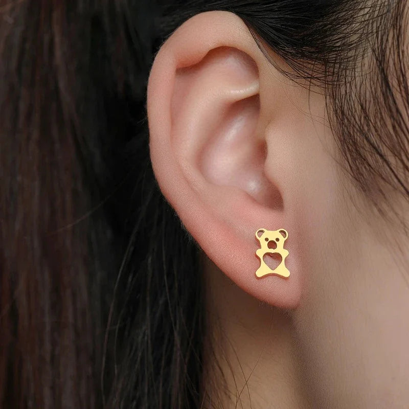 Aretes de Osito Lindos en Oro