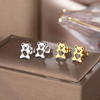 Aretes de Osito Lindos en Oro y Plata