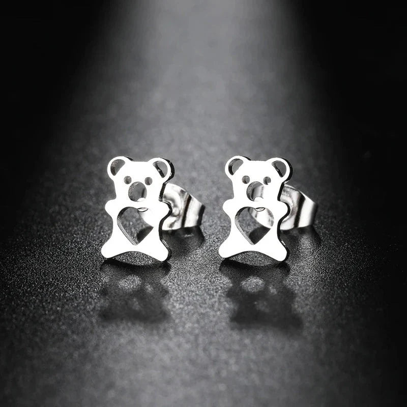 Aretes de Osito Lindos en Plata
