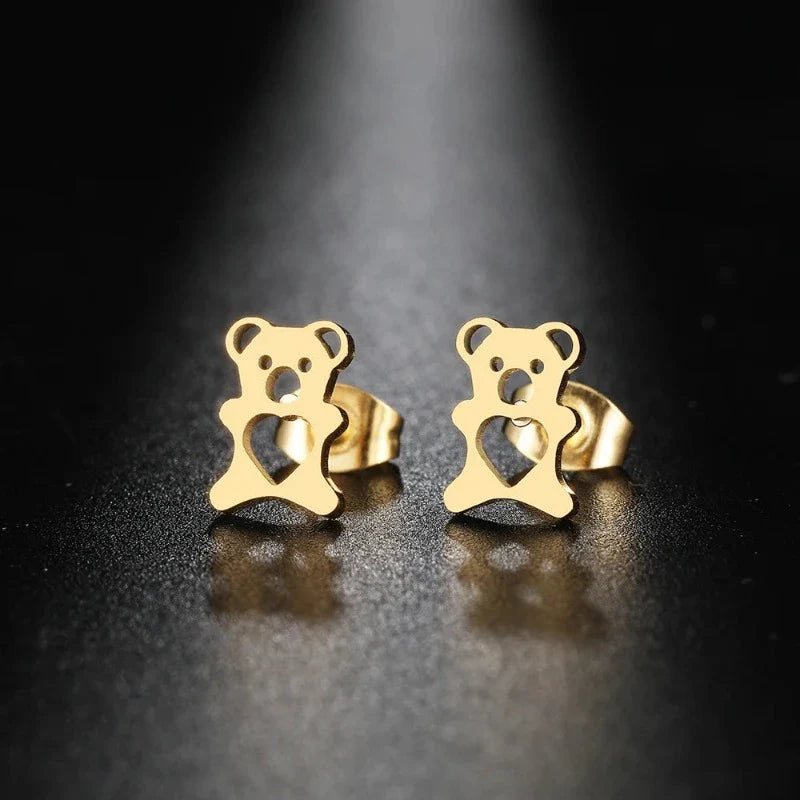 Aretes de Osito Lindos en Oro