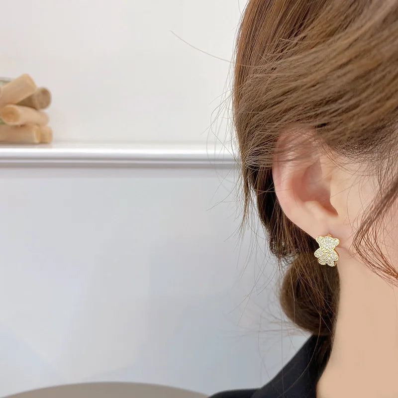 Aretes de Oso con Piedra Preciosa