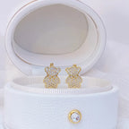 Aretes de Oso con Piedra Preciosa