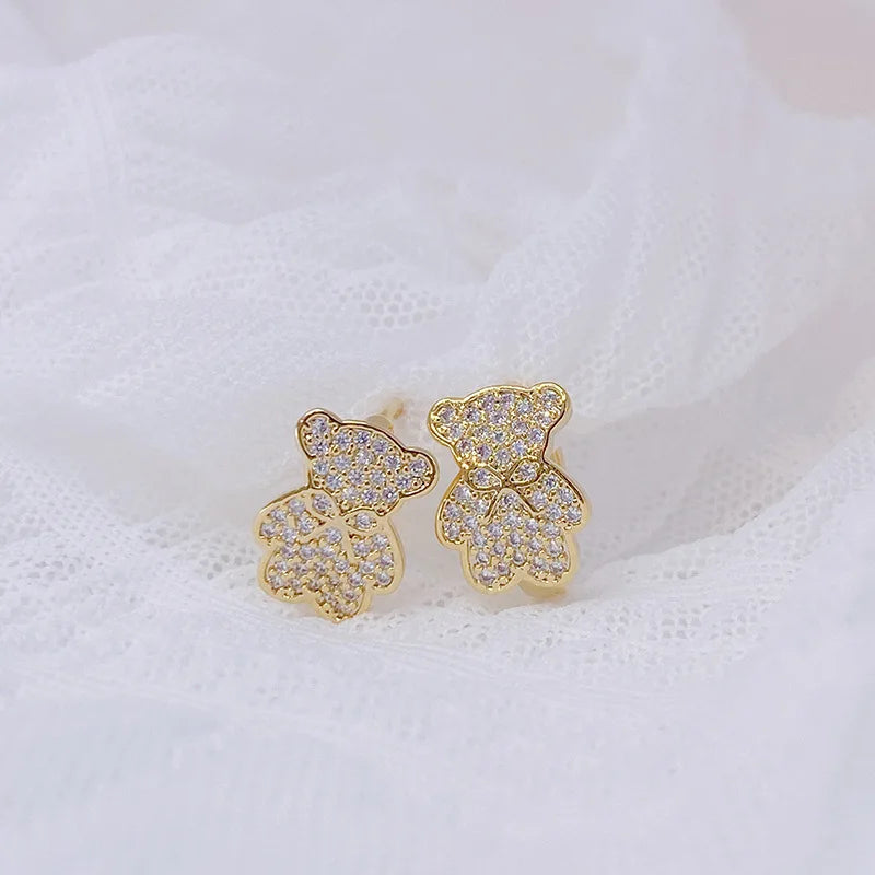 Aretes de Oso con Piedra Preciosa