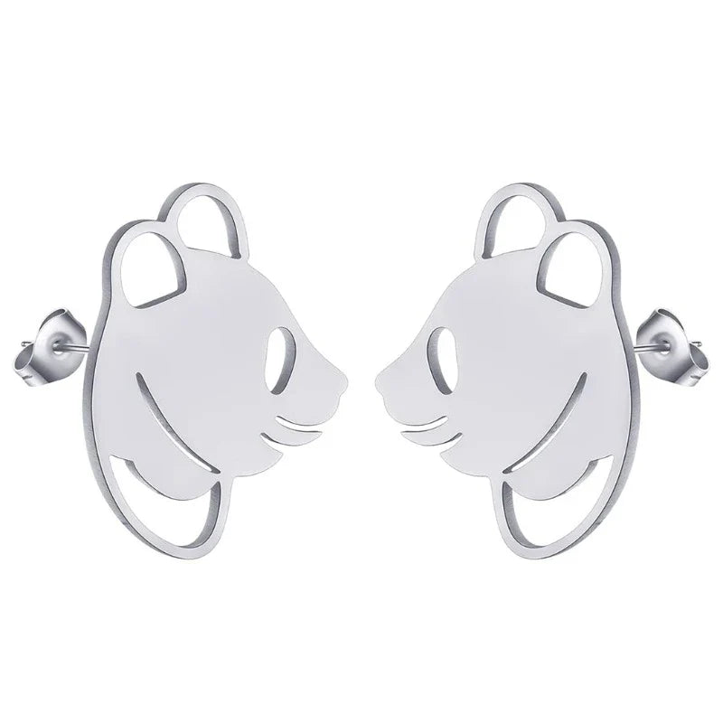Aretes Panda Discreto Plata