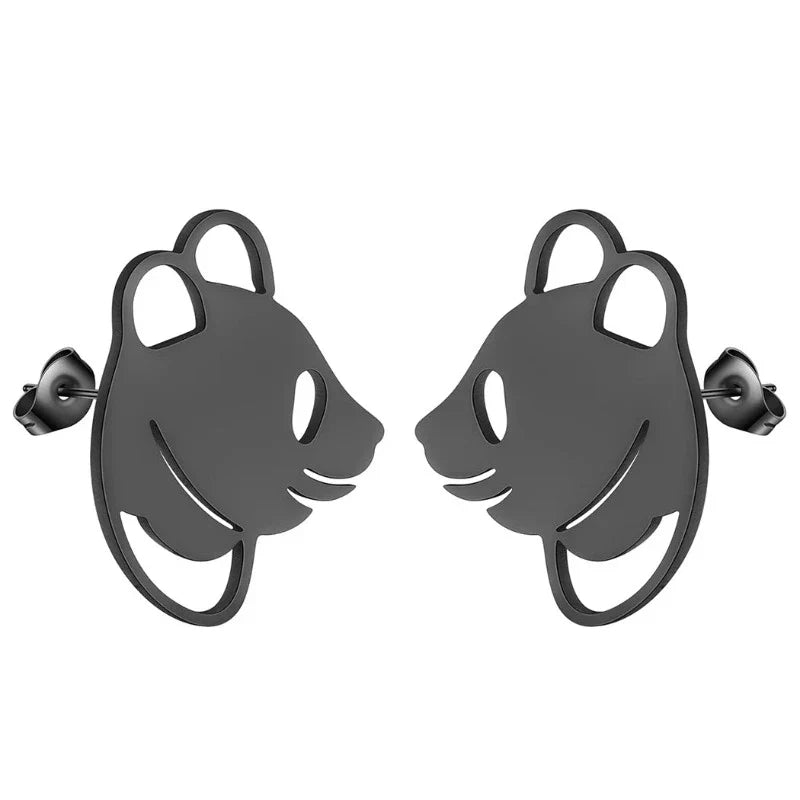 Aretes Panda Discreto Negro