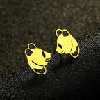 Aretes Panda Discreto Oro