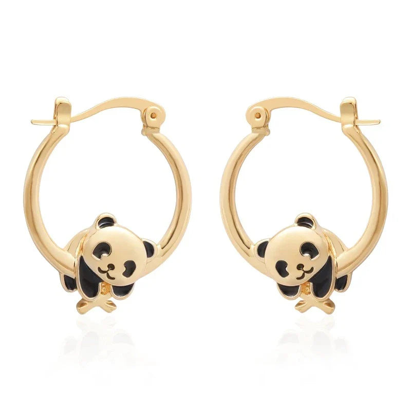 Aretes Panda de Oro