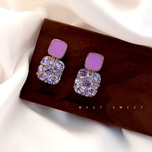 Pendientes Colgantes de Amatista para Mujer