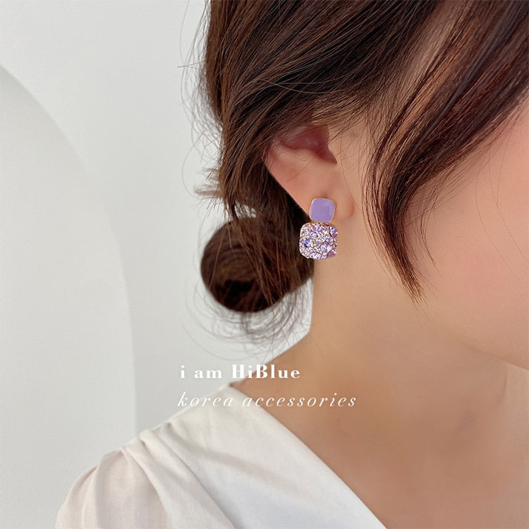 Pendientes Colgantes de Amatista para Mujer
