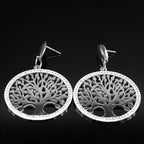 Aretes Colgantes Árbol de la Vida Plata