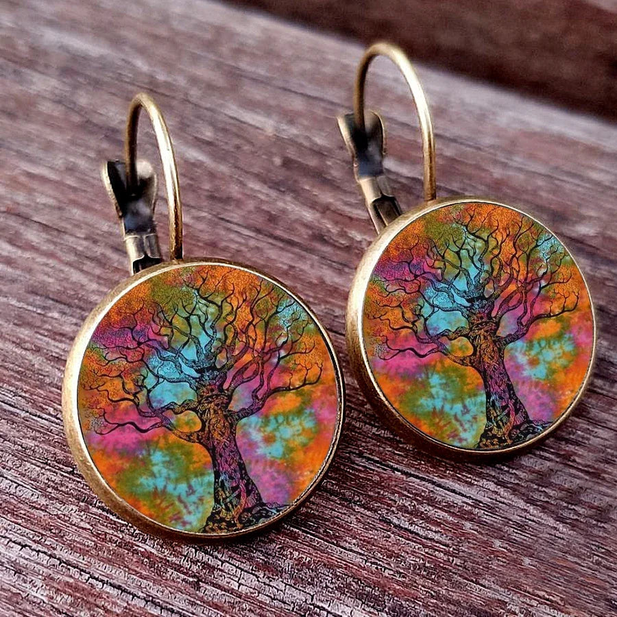 Aretes Colgantes Árbol de la Vida estilo 2