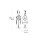 Aretes Colgantes Atrapasueños con Circonio