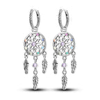 Aretes Colgantes Atrapasueños con Circonio