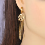 Aretes Colgantes con Árbol de la Vida en oro