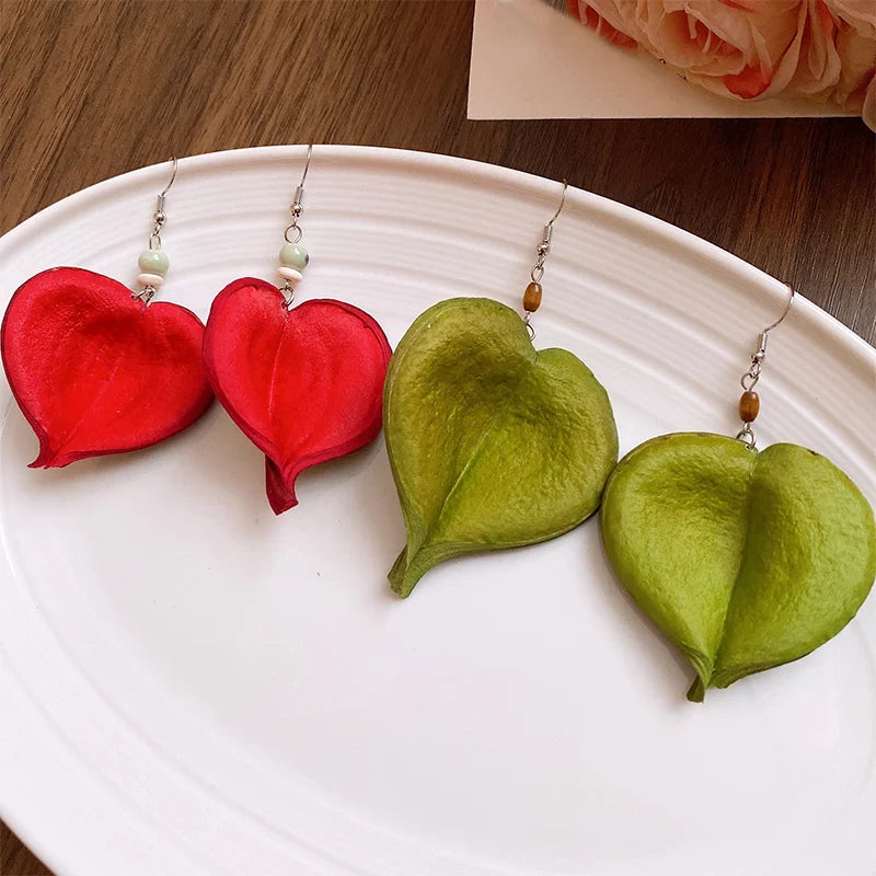 Aretes Colgantes con Hoja de Color