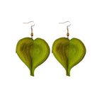 Aretes Colgantes con Hoja de Color verde