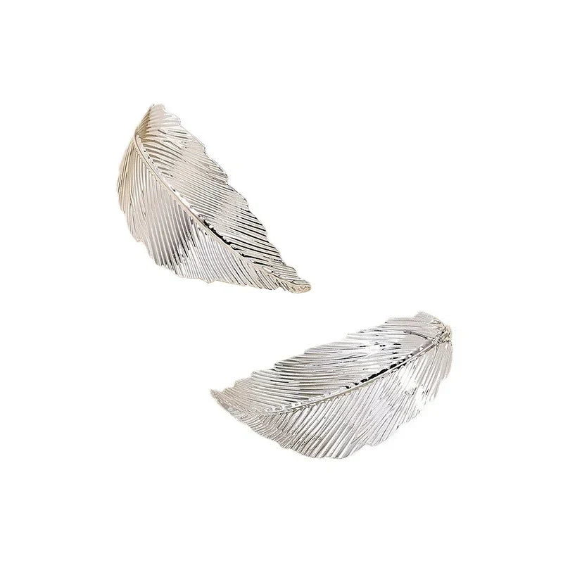 Aretes Colgantes con Hoja para Mujer plata