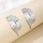 Aretes Colgantes con Hoja para Mujer plata