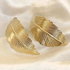 Aretes Colgantes con Hoja para Mujer oro