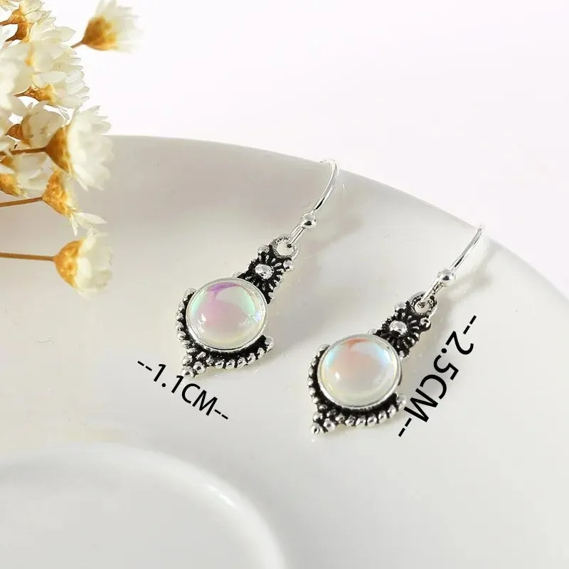 Pendientes Colgantes con Piedra de Luna