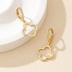 Aretes Colgantes con Trébol de 4 Hojas en oro